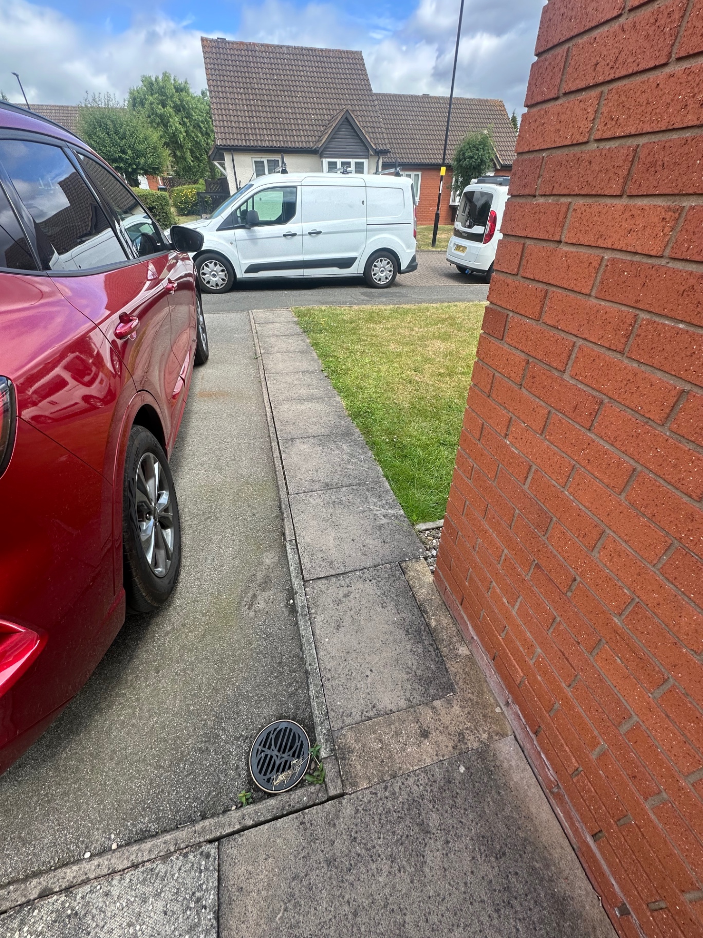 Chemical-free driveway edge & gully clean in Coventry · CV5, before pressure washing