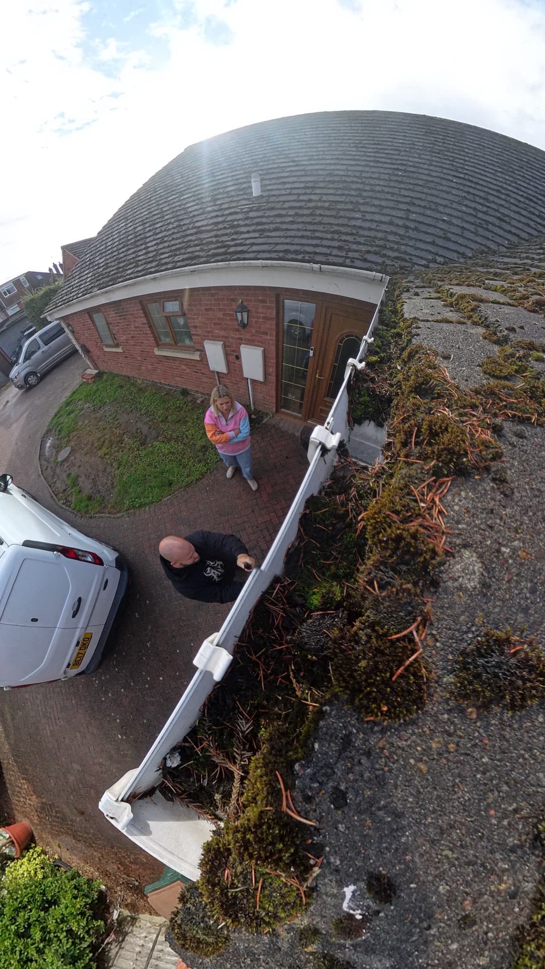 Blocked gutter from live camera inspection, comparison 1