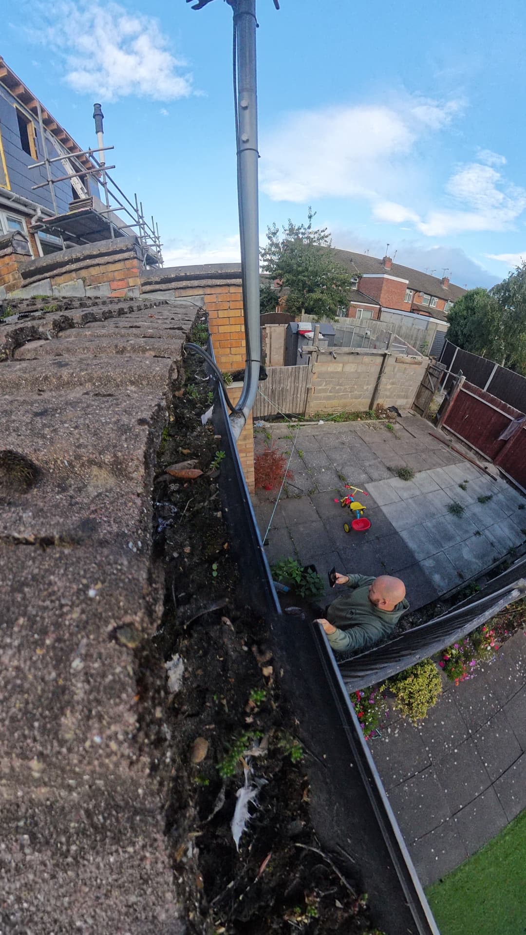 Blocked gutter from live camera inspection, comparison 5
