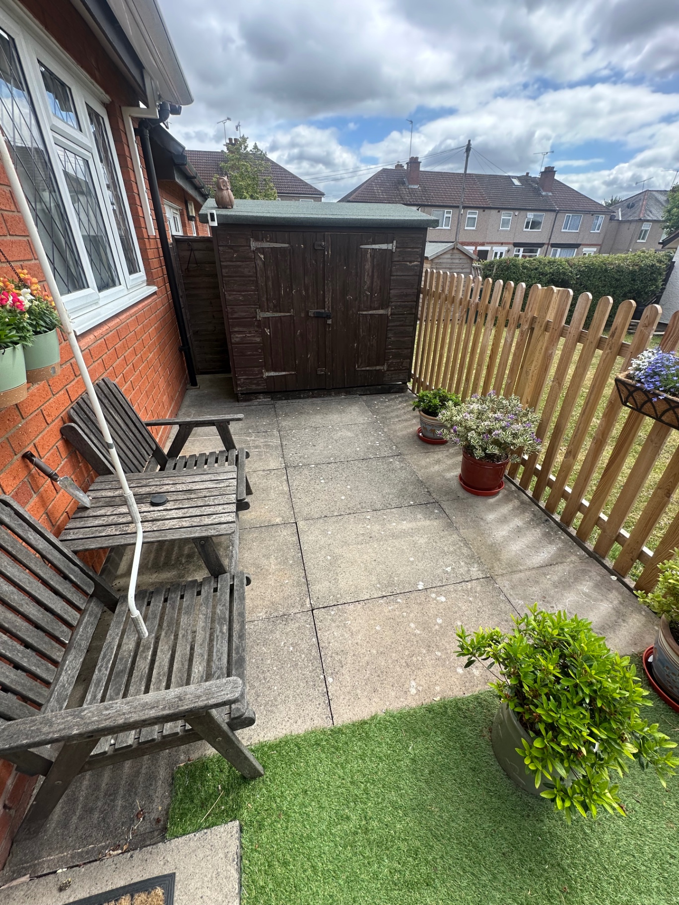 Pet-safe patio clean, dog & artificial grass safe in Coventry · CV5, before pressure washing