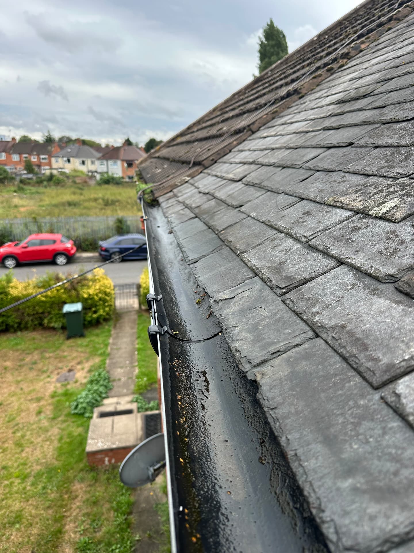 After: Gutter clear, slate roof