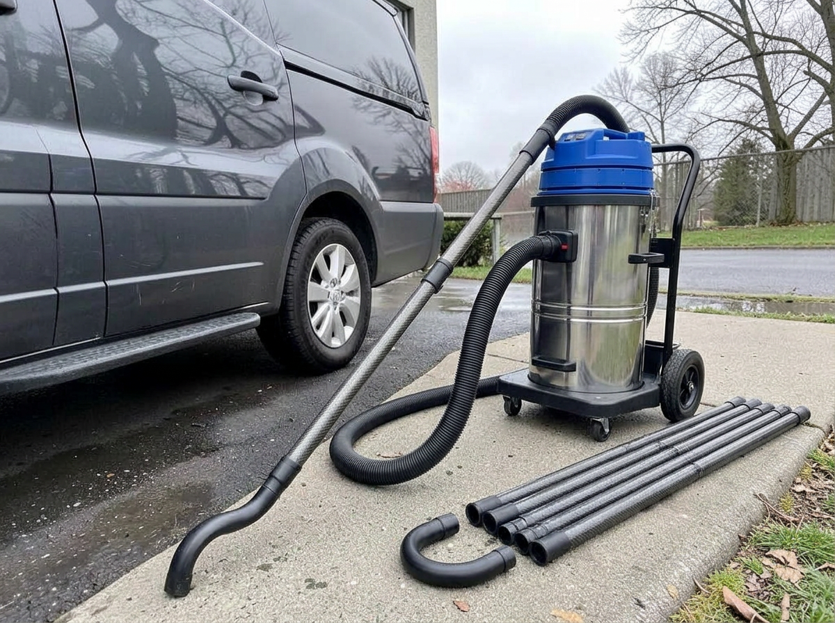 Hyundai gutter vacuum system used for professional roof and gutter cleaning
