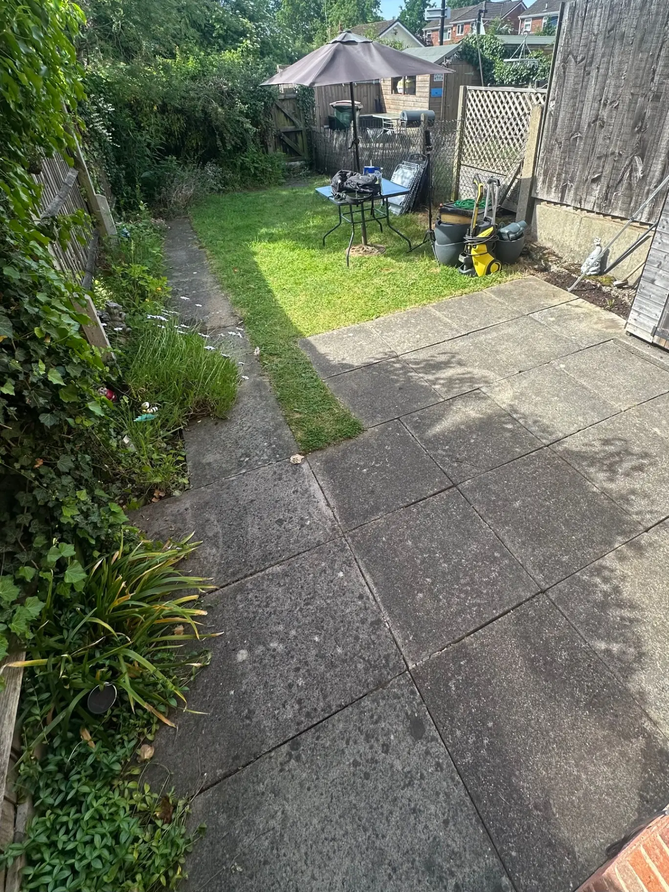Small patio deep clean in Coventry · CV, before pressure washing